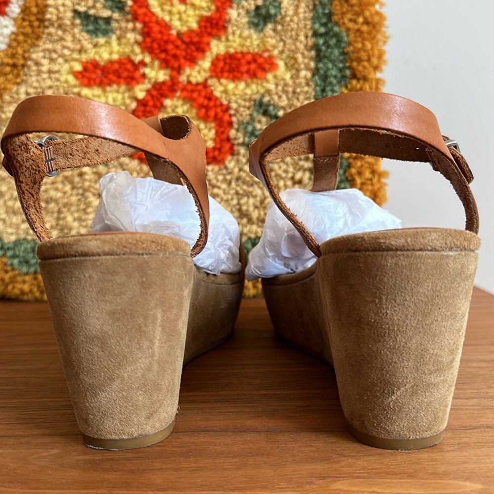 Gorgeous Madewell Brown Leather Platform Sandals Size 8 - Picture 4 of 6